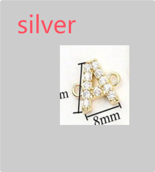 Silver crystal-set initial A bracelet on a fine chain