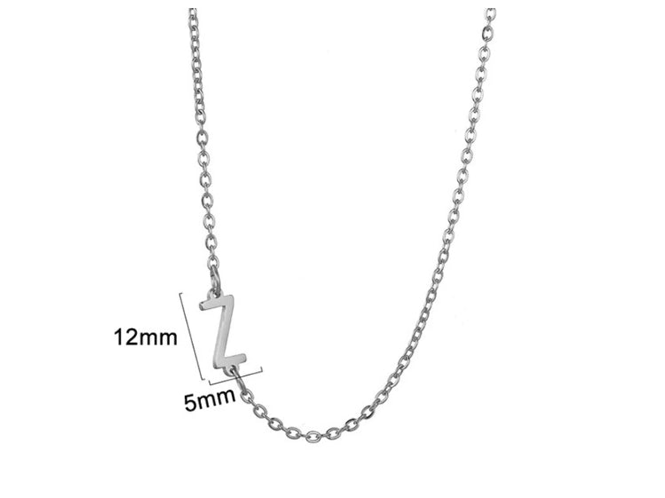 Silver initial Z necklace - Pulse and Glow