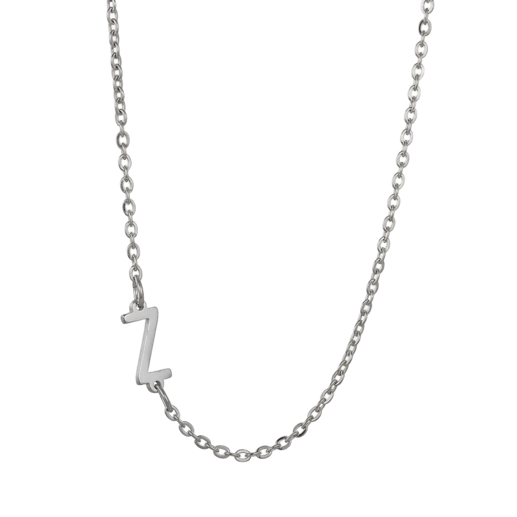 Silver initial Z necklace - Pulse and Glow