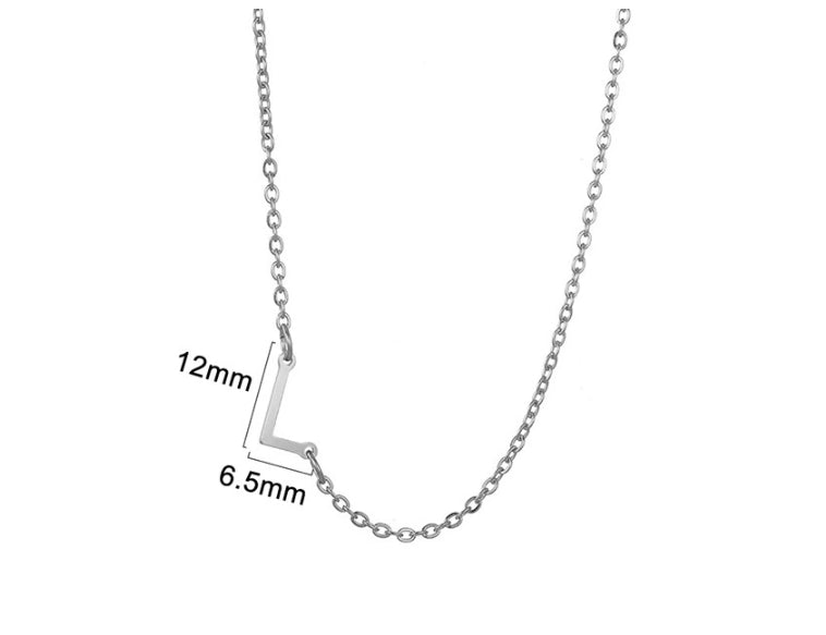Silver initial L necklace - Pulse and Glow