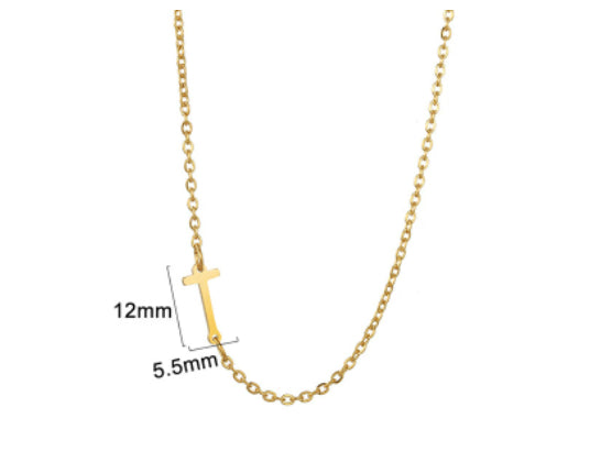 Gold initial T necklace - Pulse and Glow