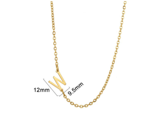 Gold initial W necklace - Pulse and Glow