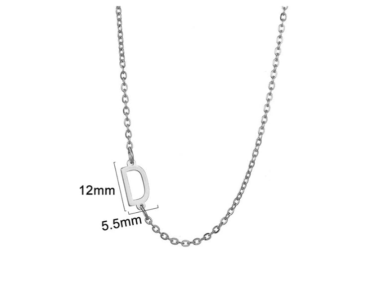 Silver initial D necklace - Pulse and Glow