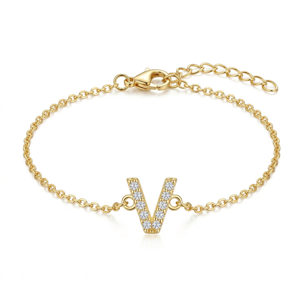 Crystal Personalized Initial Bracelet