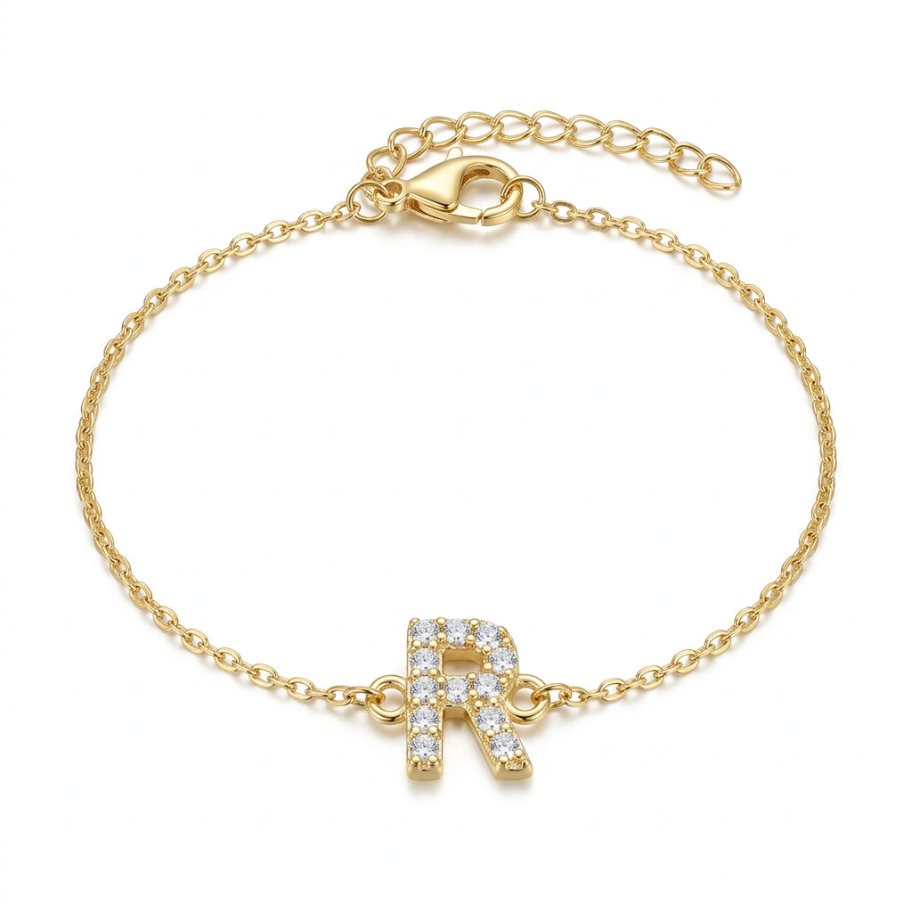 Crystal Personalized Initial Bracelet