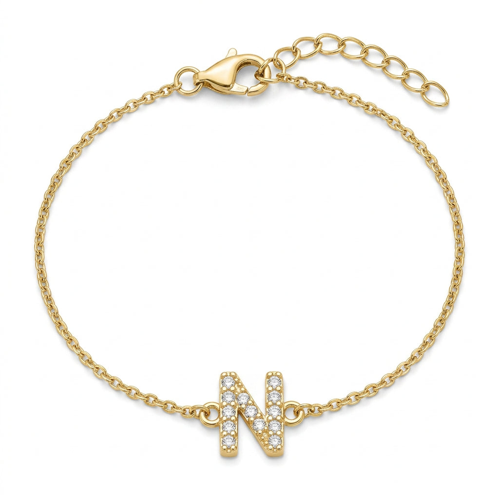 Crystal Personalized Initial Bracelet
