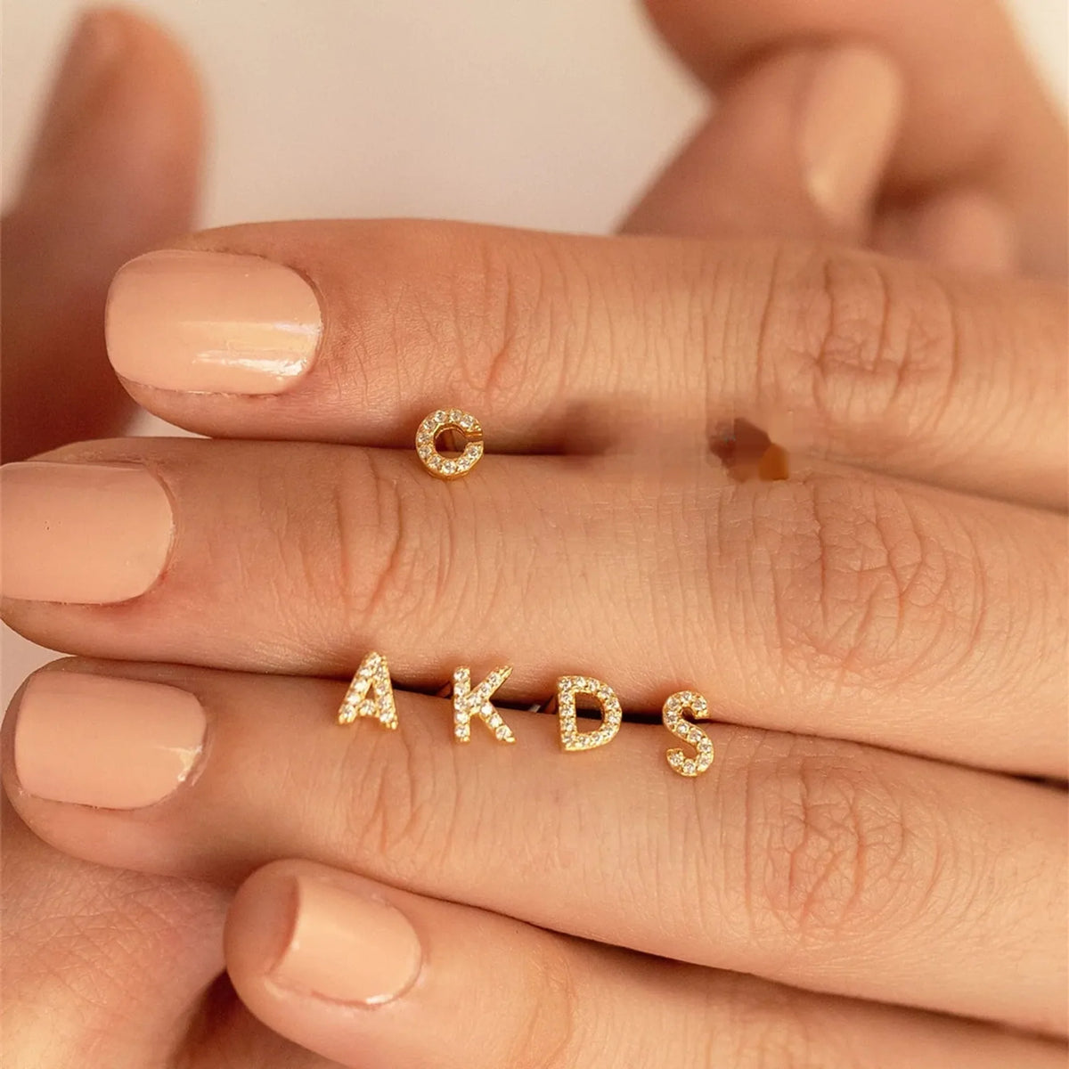 Crystal Initial Earrings