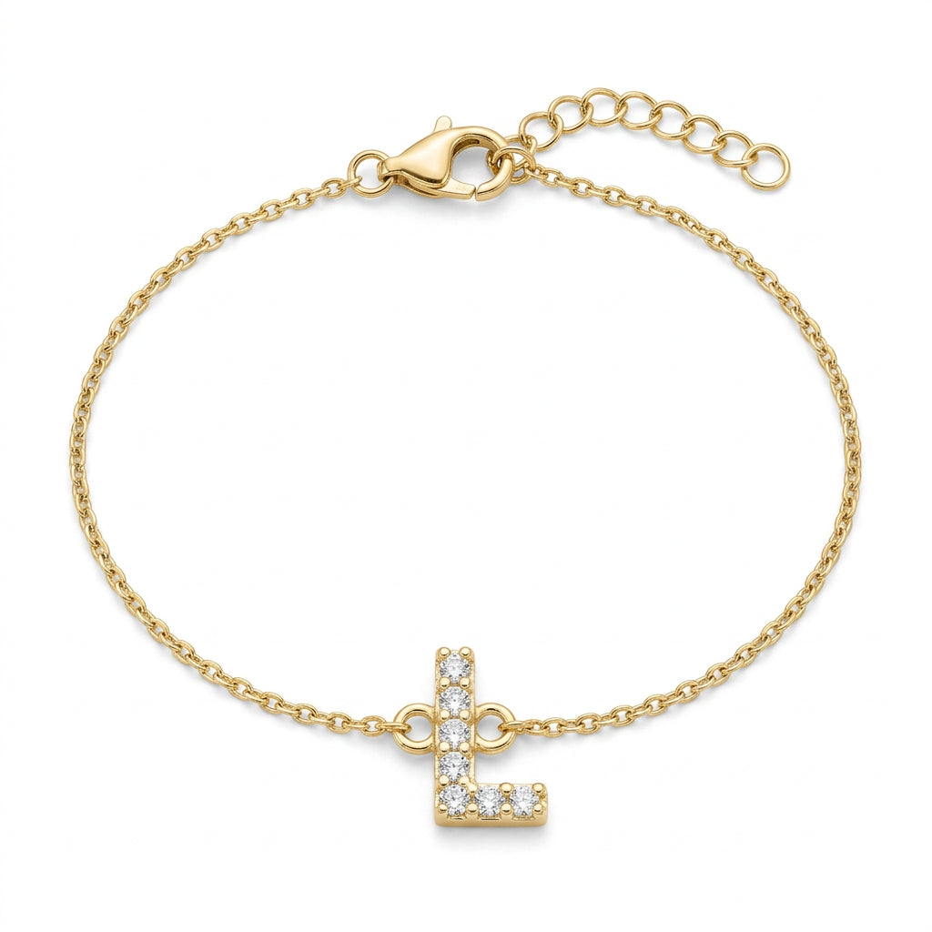 Crystal Personalized Initial Bracelet