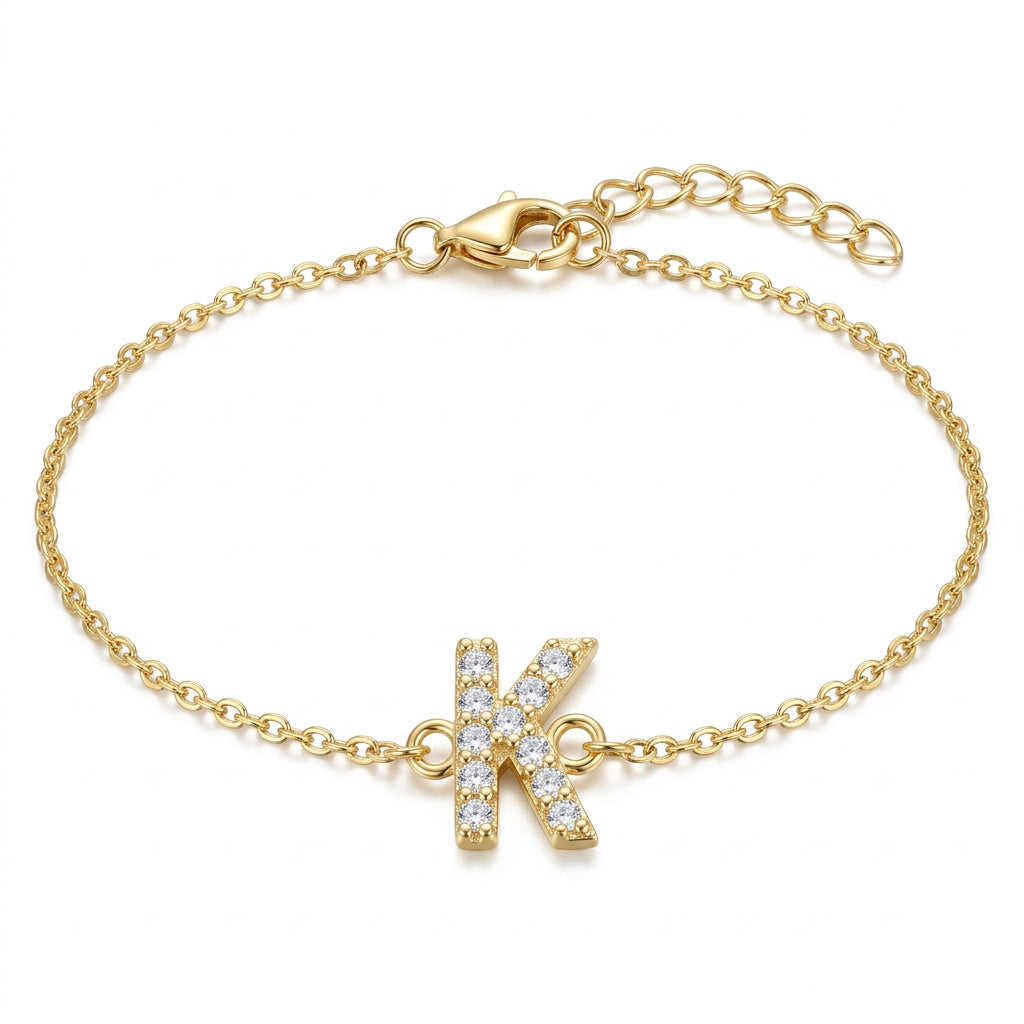Crystal Personalized Initial Bracelet