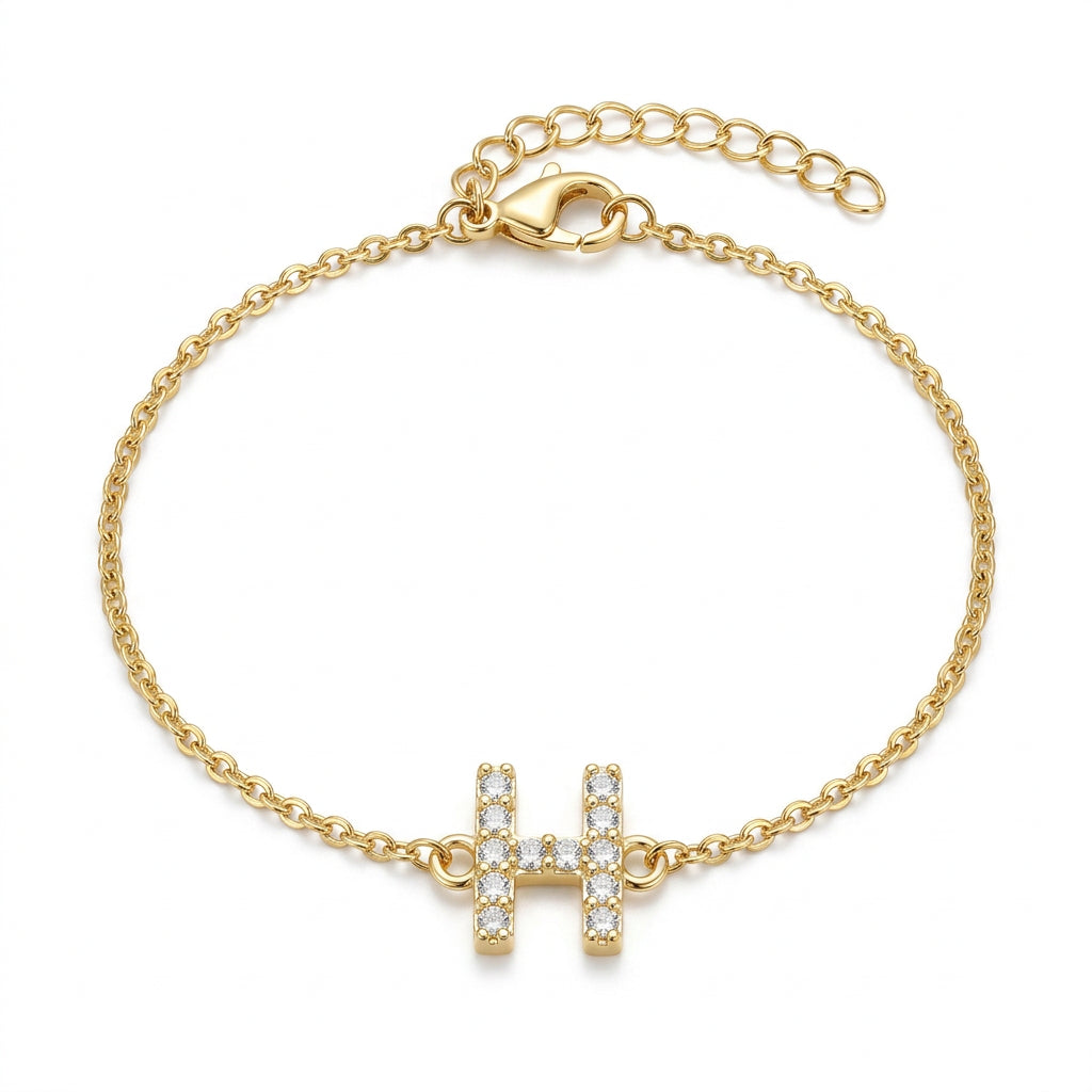 Crystal Personalized Initial Bracelet
