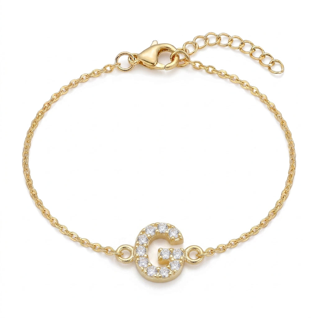 Crystal Personalized Initial Bracelet