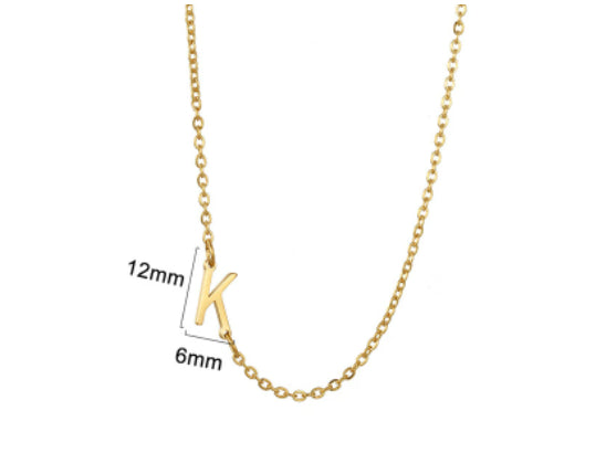 Gold initial K necklace - Pulse and Glow