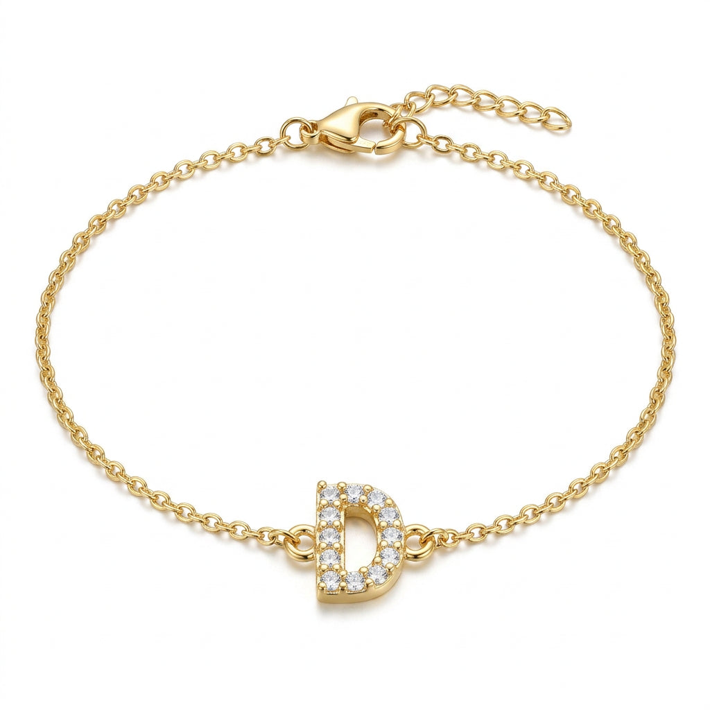 Crystal Personalized Initial Bracelet