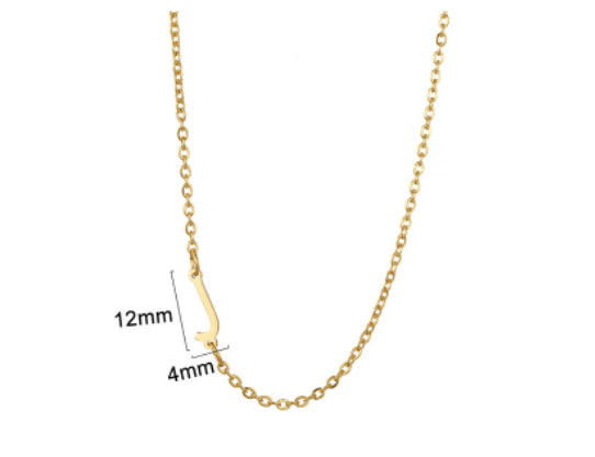 Gold initial J necklace - Pulse and Glow