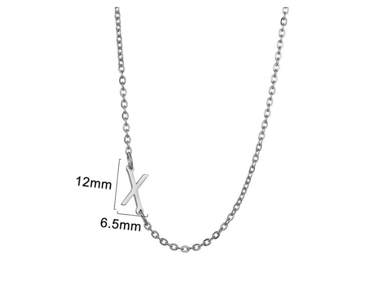 Silver initial X necklace - Pulse and Glow