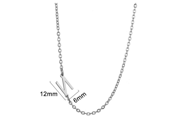 Silver initial N necklace - Pulse and Glow