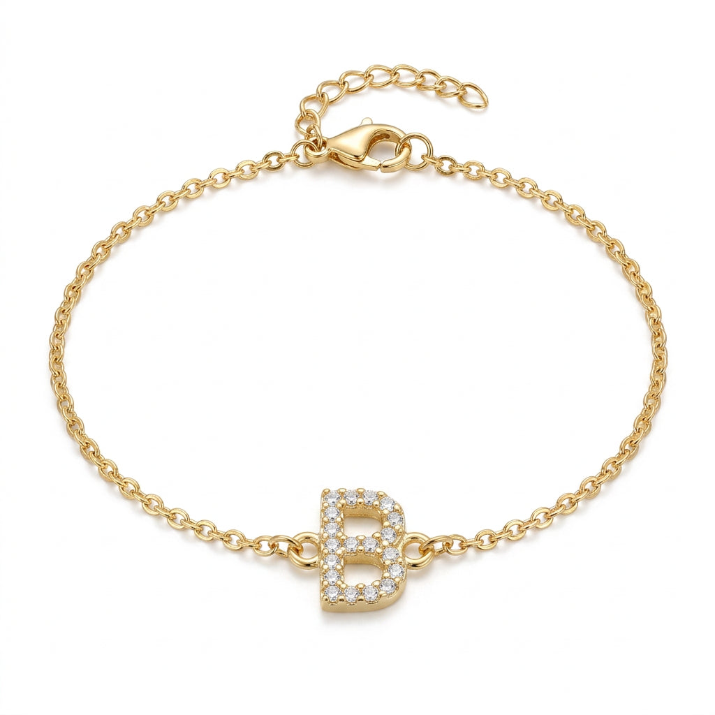 Crystal Personalized Initial Bracelet