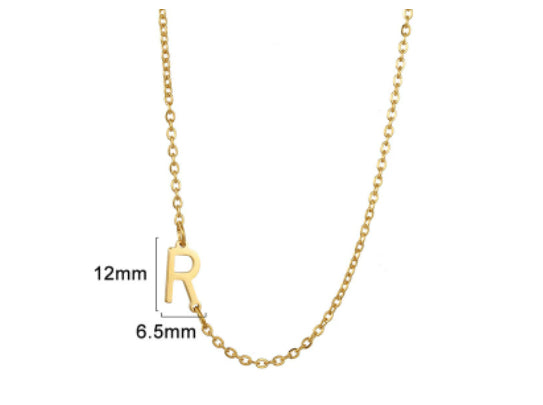 Gold initial R necklace - Pulse and Glow