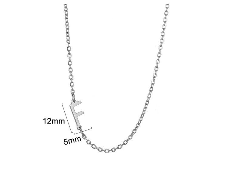 Silver initial F necklace - Pulse and Glow
