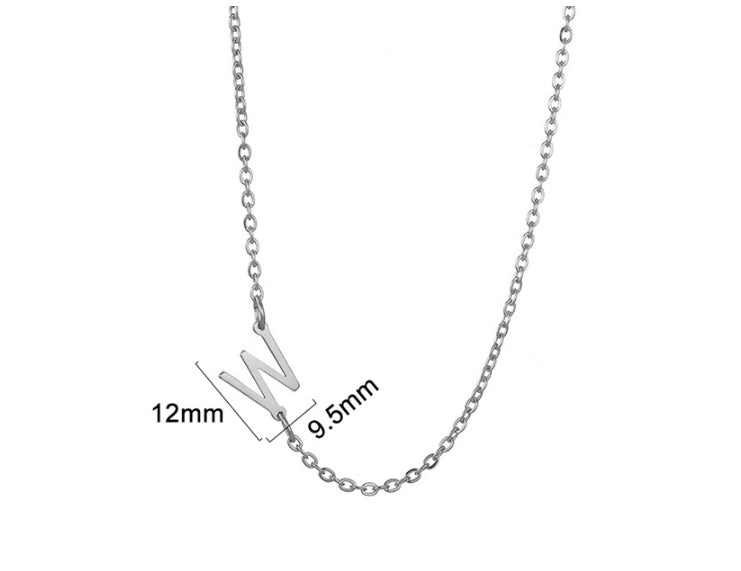 Silver initial W necklace - Pulse and Glow
