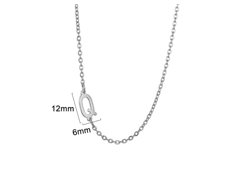 Silver initial Q necklace - Pulse and Glow