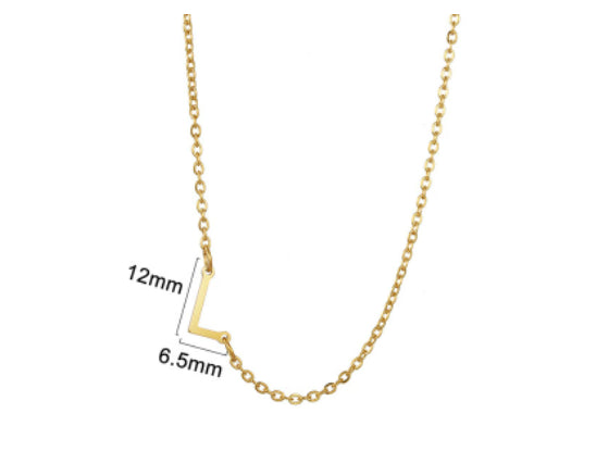 Gold initial L necklace - Pulse and Glow