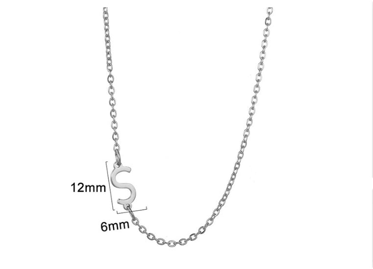 Silver initial S necklace - Pulse and Glow
