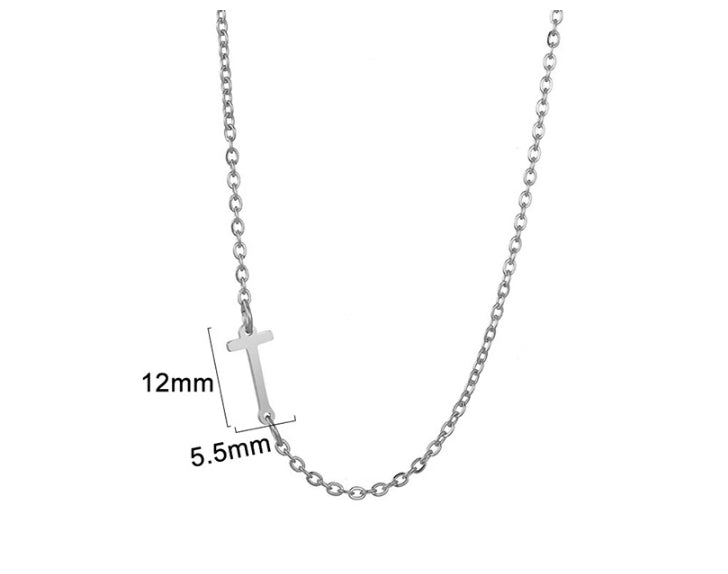Silver initial T necklace - Pulse and Glow
