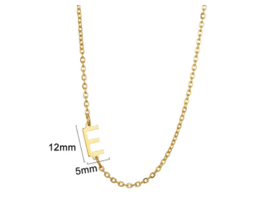 Gold initial E necklace - Pulse and Glow