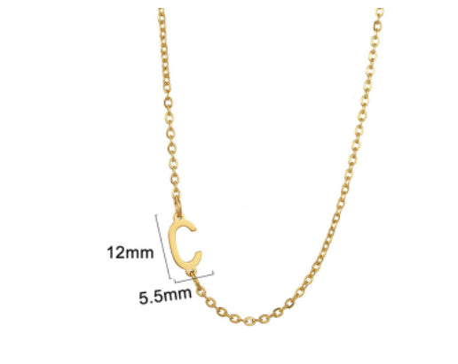 Gold initial C necklace - Pulse and Glow