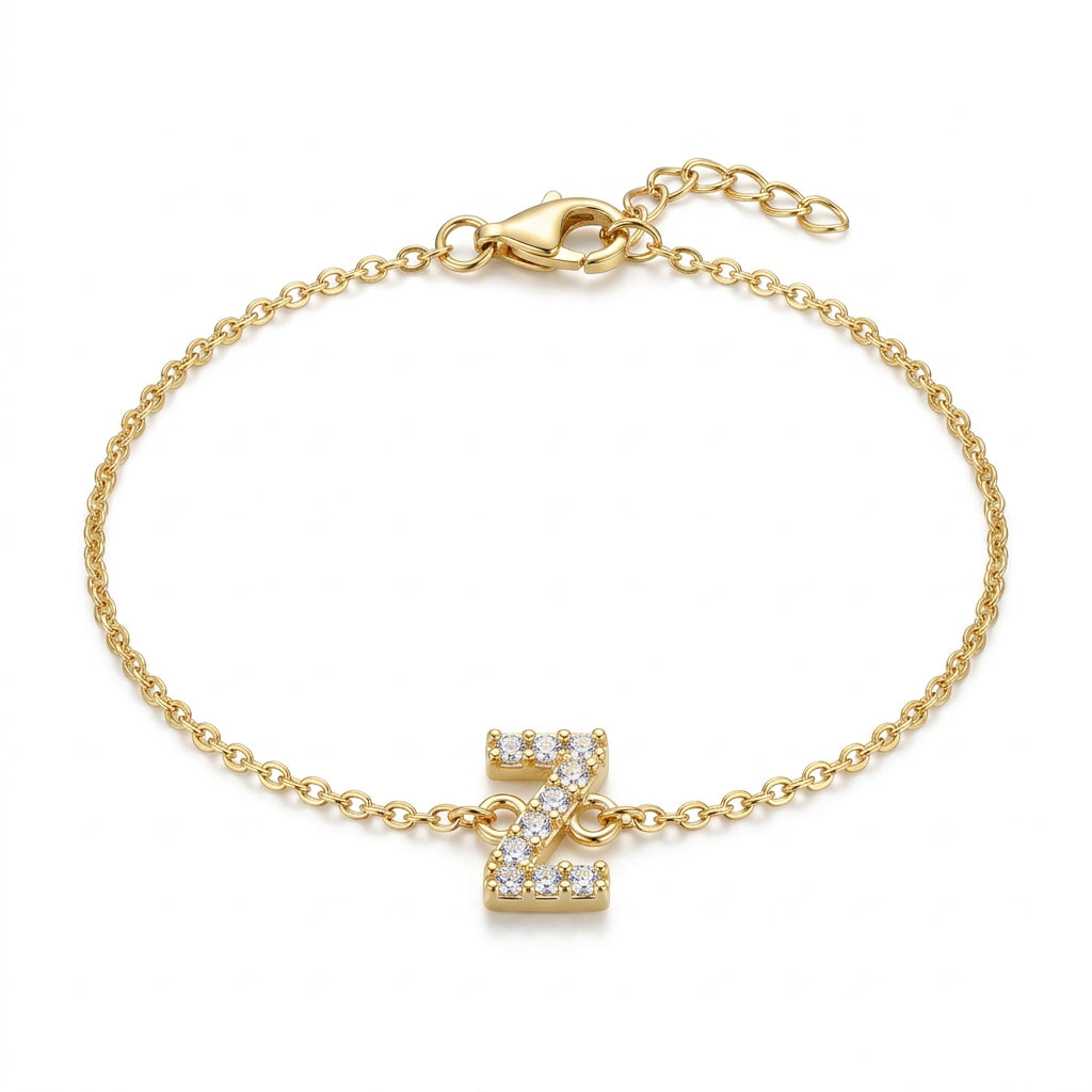 Crystal Personalized Initial Bracelet