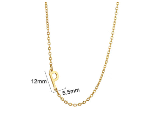 Gold initial P necklace - Pulse and Glow