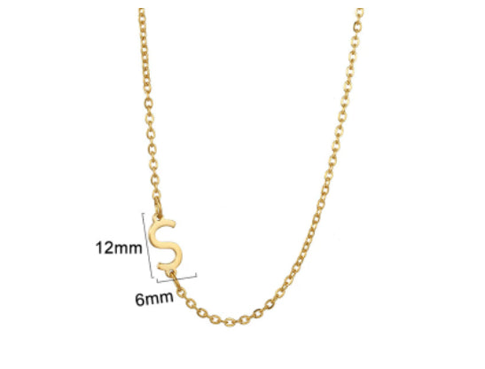 Gold initial S necklace - Pulse and Glow