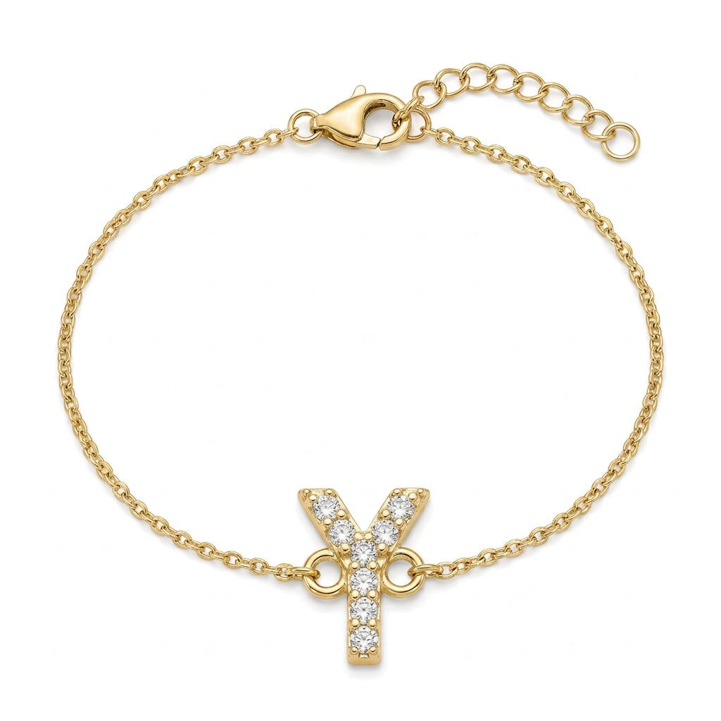 Crystal Personalized Initial Bracelet