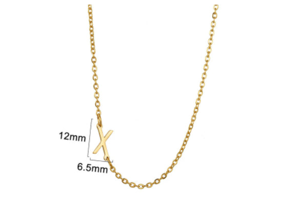 Gold initial X necklace - Pulse and Glow