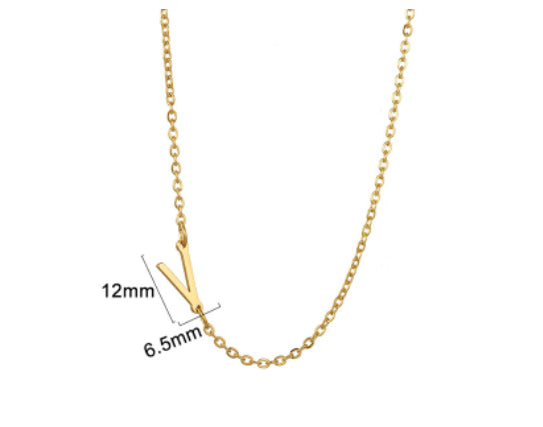Gold initial V necklace - Pulse and Glow