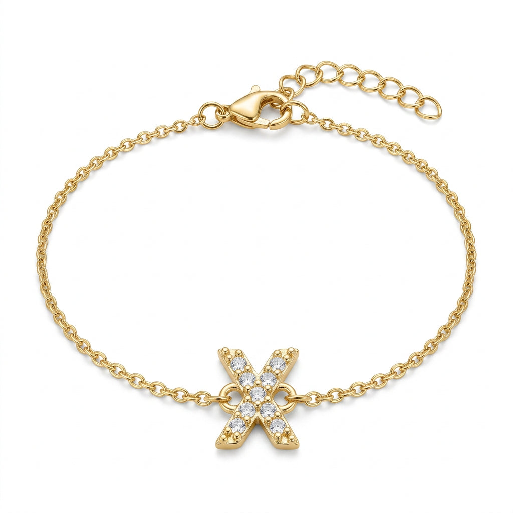 Crystal Personalized Initial Bracelet