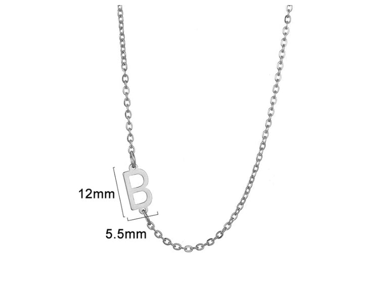 Silver initial B necklace - Pulse and Glow