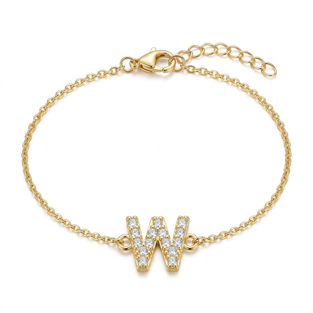 Crystal Personalized Initial Bracelet