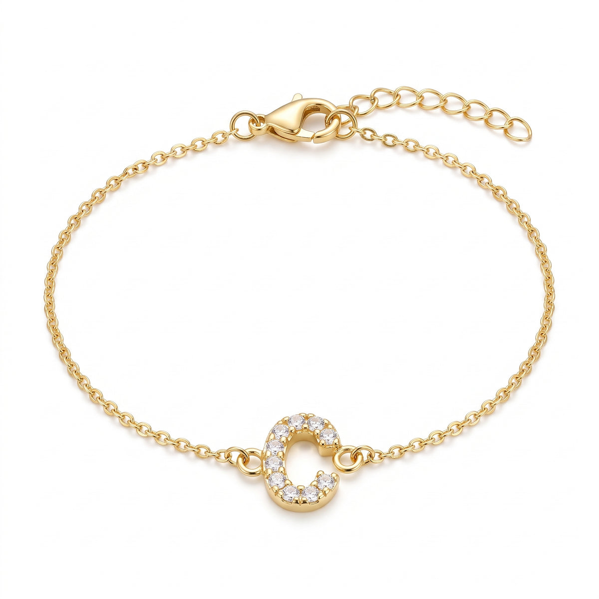 Crystal Personalized Initial Bracelet