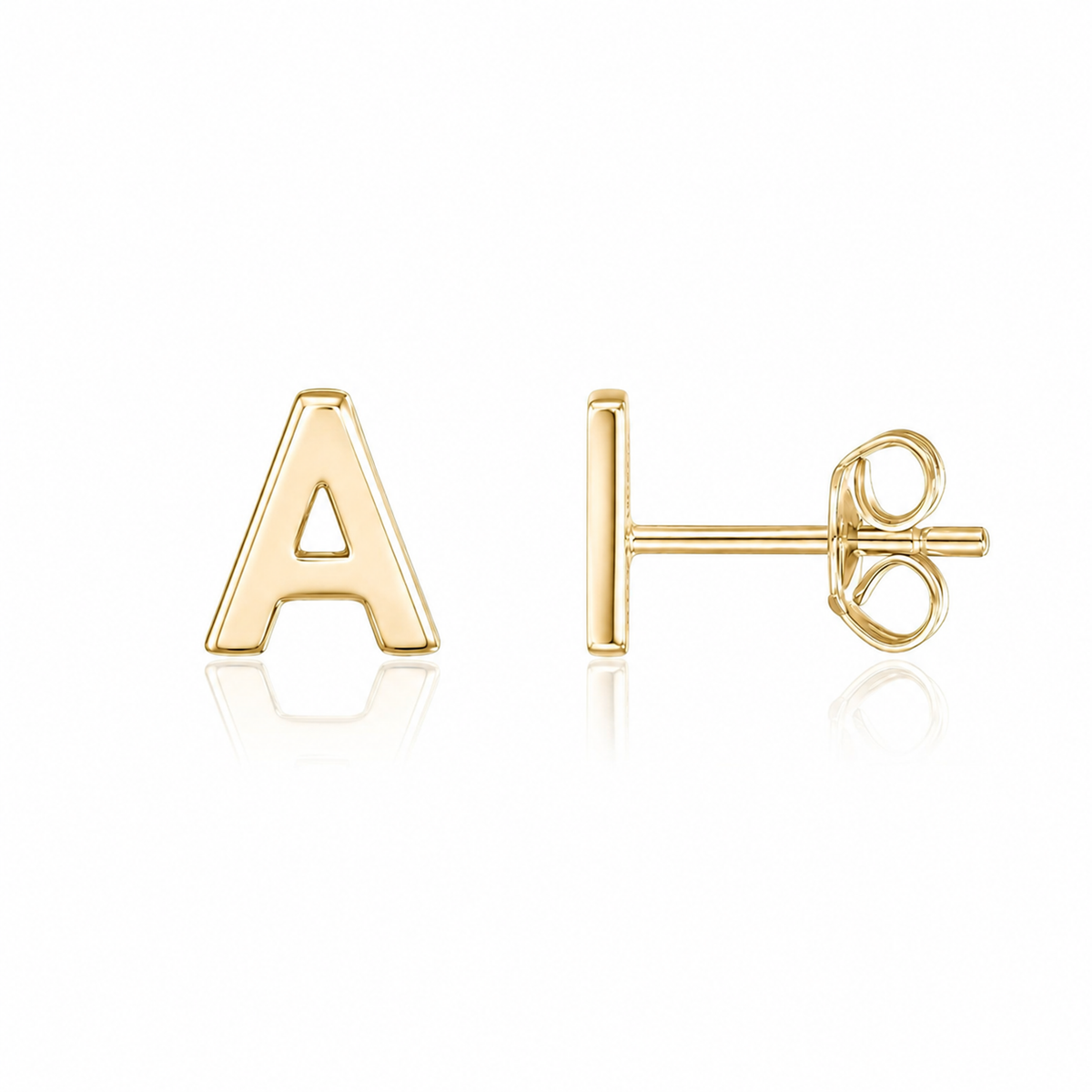 Classic Initial Earrings in 14K gold plate - Pulse and Glow