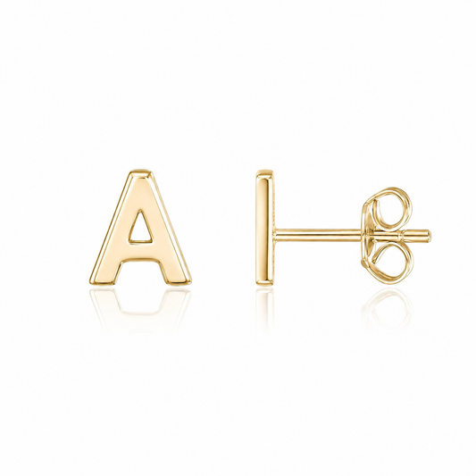 Classic Initial Earrings in 14K gold plate - Pulse and Glow