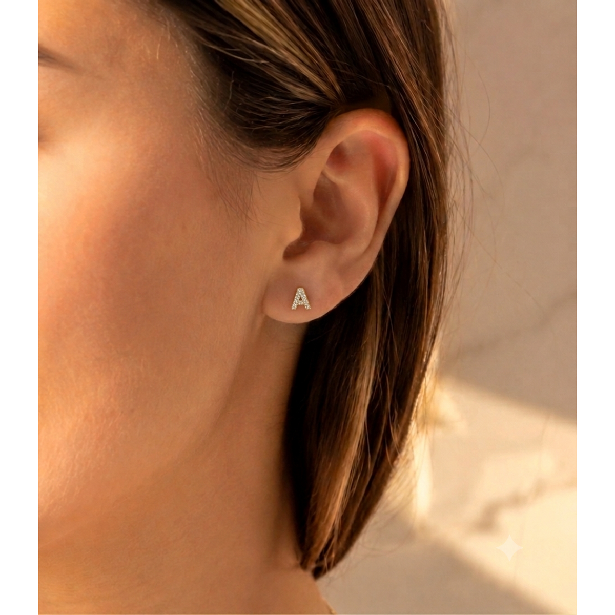 Crystal Initial Earrings