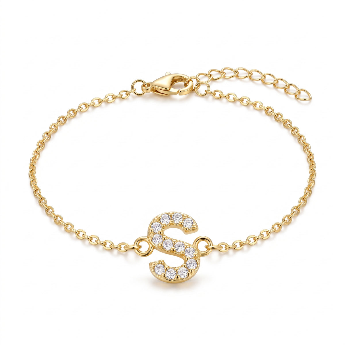 Crystal Personalized Initial Bracelet