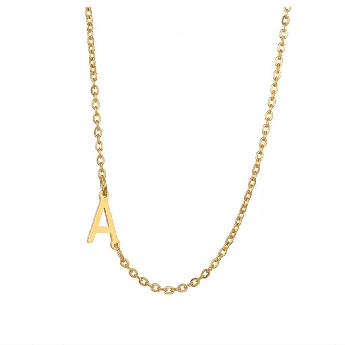 Classic Personalized Initial Necklace in gold - Pulse and Glow