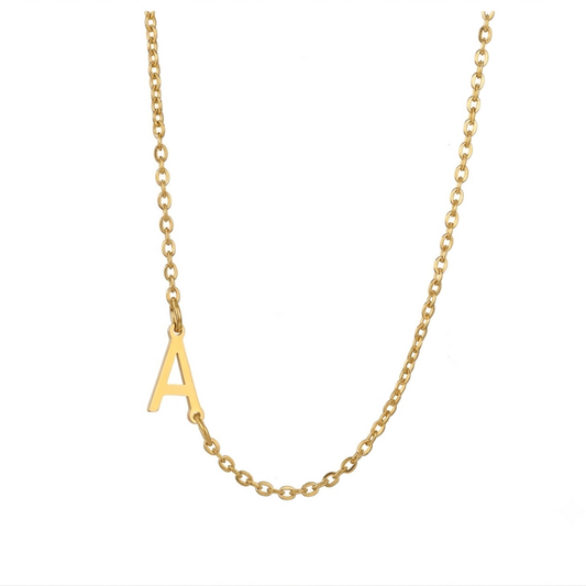 Classic Personalized Initial Necklace in gold - Pulse and Glow