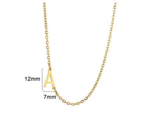 Gold initial A necklace on a fine chain - Pulse and Glow