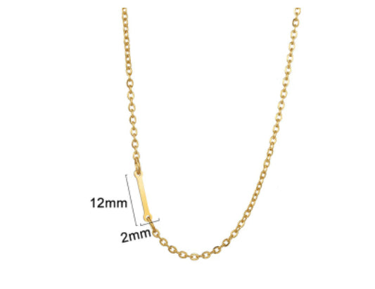 Gold initial I necklace - Pulse and Glow