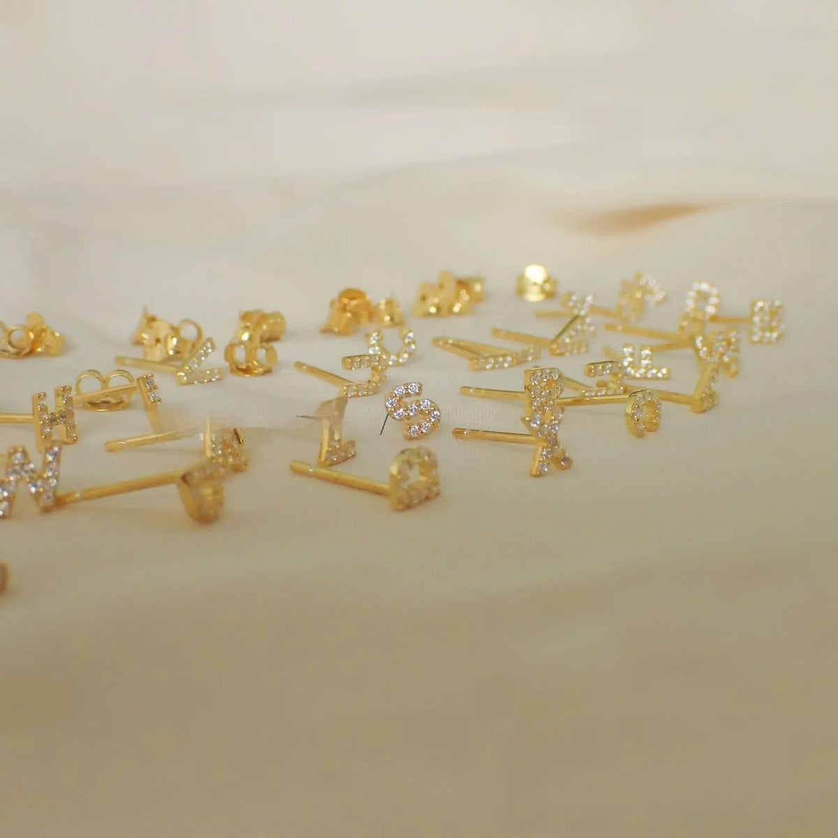 Crystal Initial Earrings