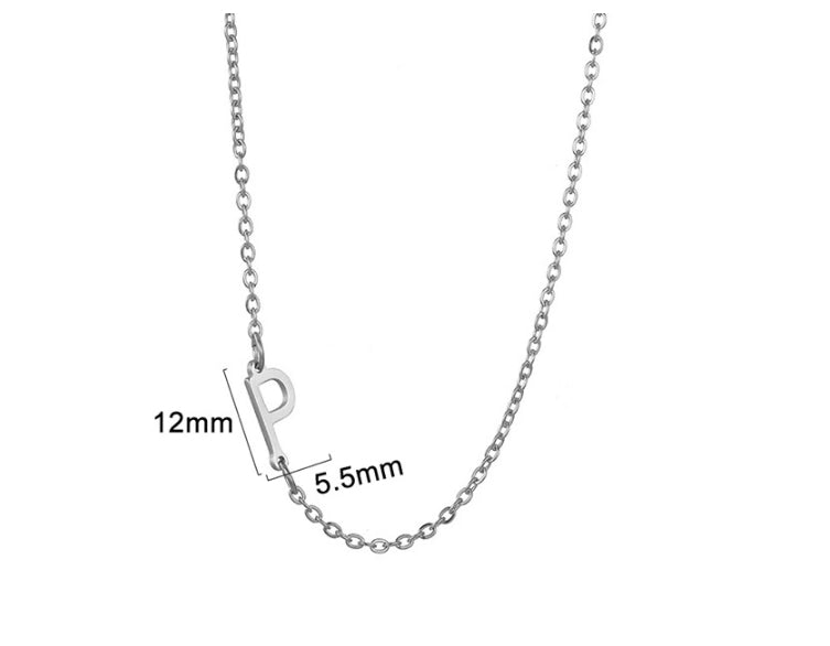 Silver initial P necklace - Pulse and Glow